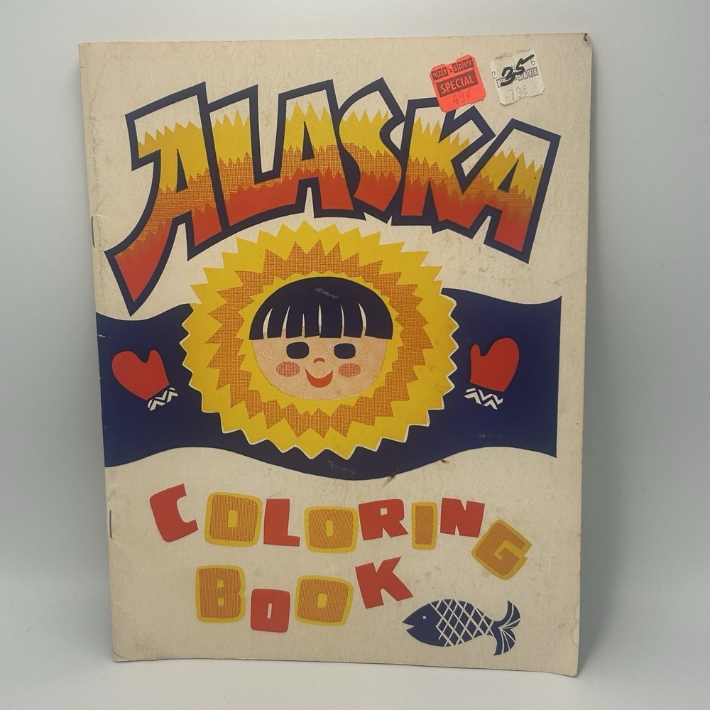 Vintage‎ Alaska Coloring Activity Book 1973 Magnificent 49th State Cruise Eskimo
